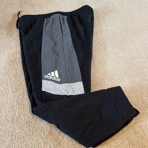 Men’s Adidas Black Color block Grey Sweatpants Joggers
